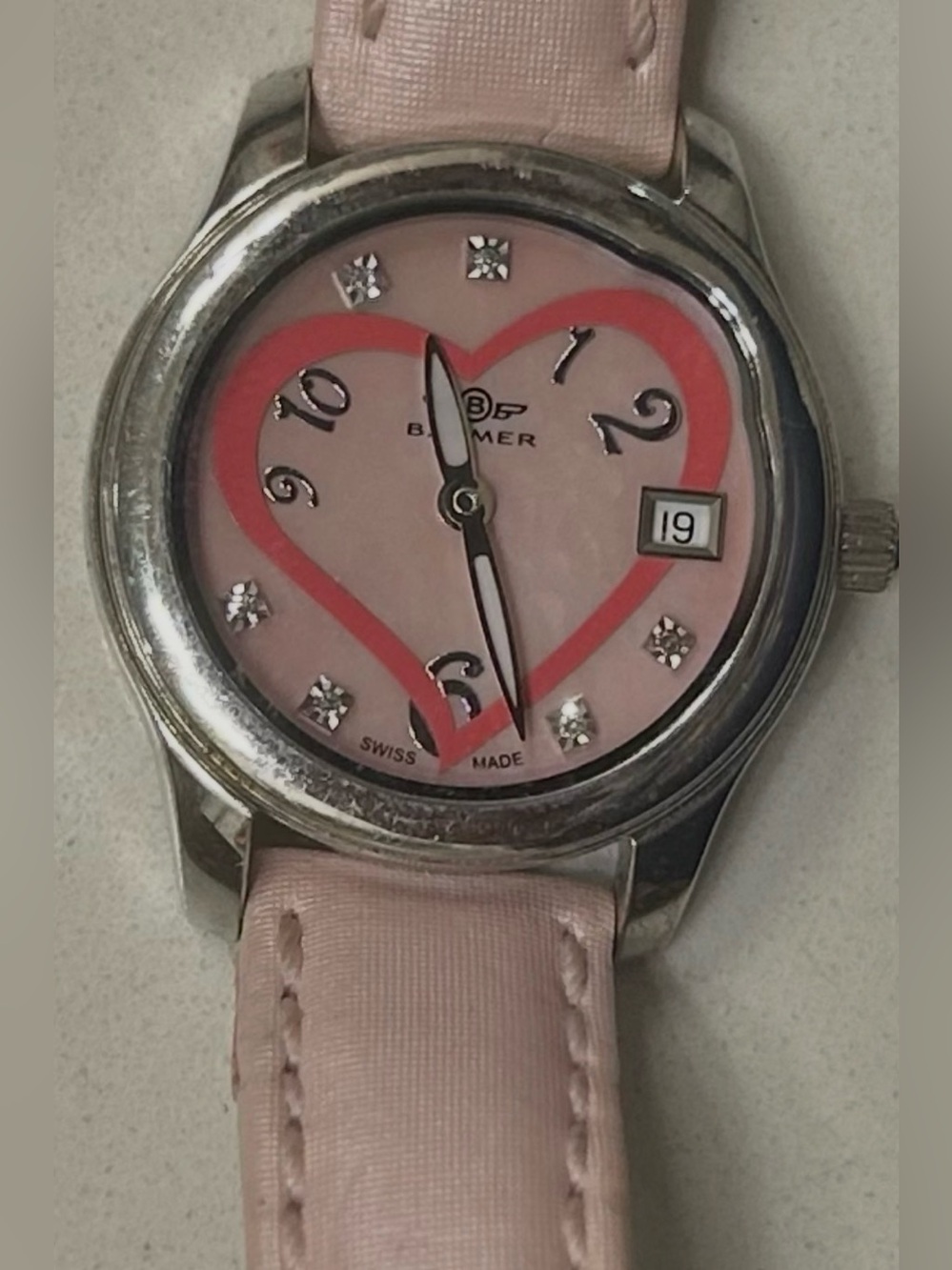 Balmer Swiss Made Limited Edition Pink Heart Dial Ladies Watch No. 301